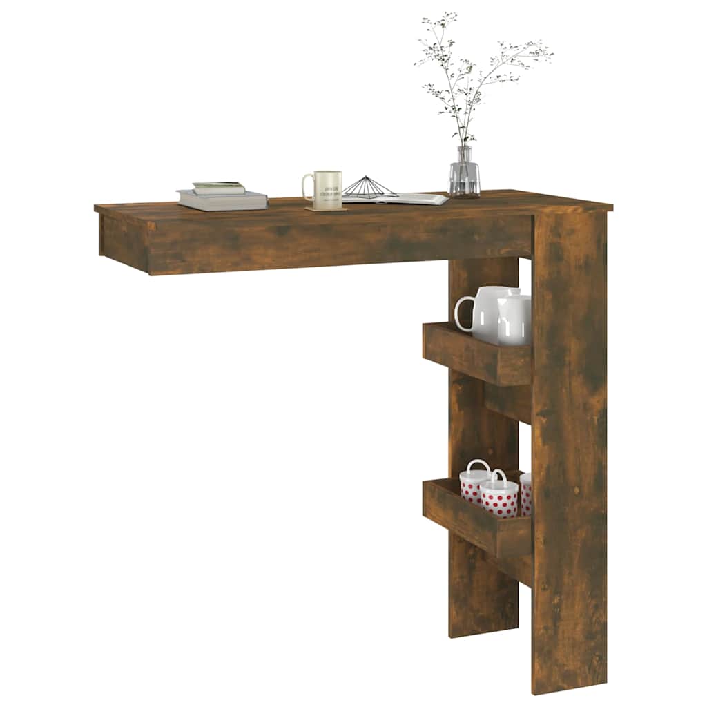 Wall Bar Table Smoked Oak 102x45x103,5 cm Engineered Wood