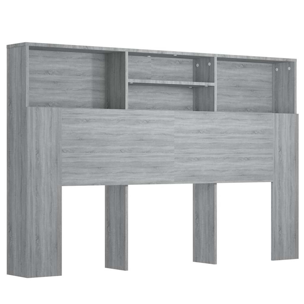 817253 vidaXL Headboard Cabinet Grey Sonoma 160x19x103,5 cm