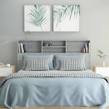 817253 vidaXL Headboard Cabinet Grey Sonoma 160x19x103,5 cm