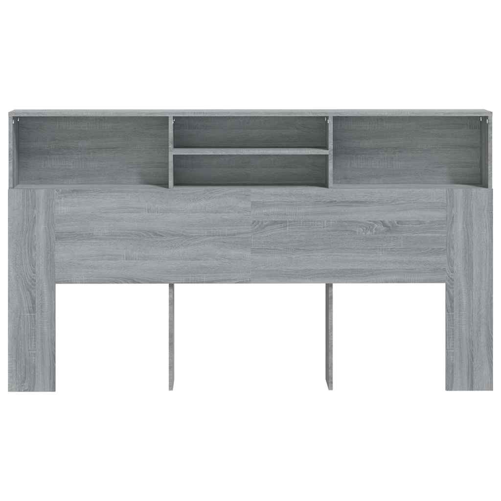 817256 vidaXL Headboard Cabinet Grey sonoma 180x19x103,5 cm