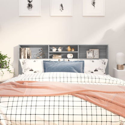 Headboard Cabinet Grey Sonoma 180x19x103.5 cm