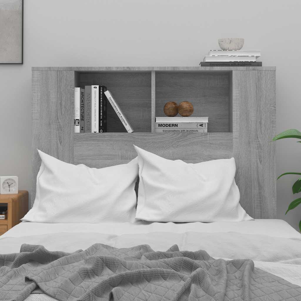 Headboard Cabinet | Grey Sonoma | Engineered wood | Medium