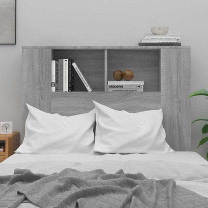 817265 vidaXL Headboard Cabinet Grey Sonoma 100x18,5x102,5 cm