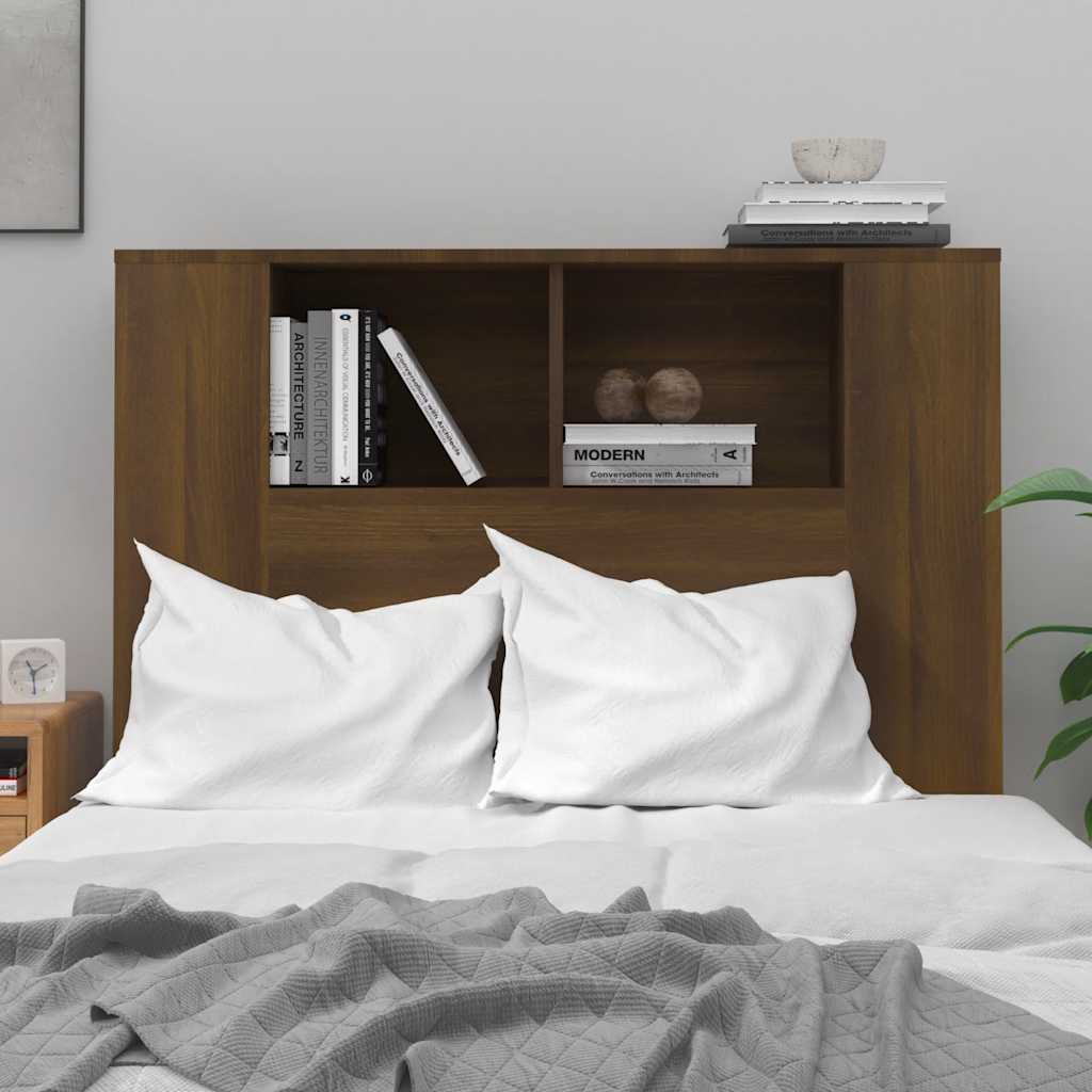 Headboard Cabinet | Brown Oak | Engineered Wood | Standard | Contemporary