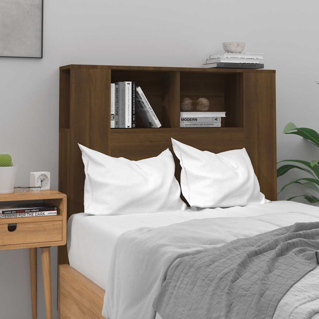 Headboard Cabinet | Brown Oak | Engineered Wood | Standard | Contemporary