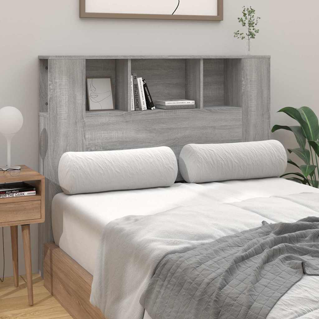 817268 vidaXL Headboard Cabinet Grey Sonoma 120x18,5x102,5 cm