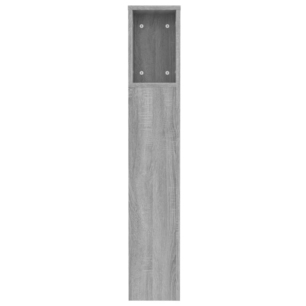 Headboard Cabinet | Grey sonoma | Engineered wood | 120 cm