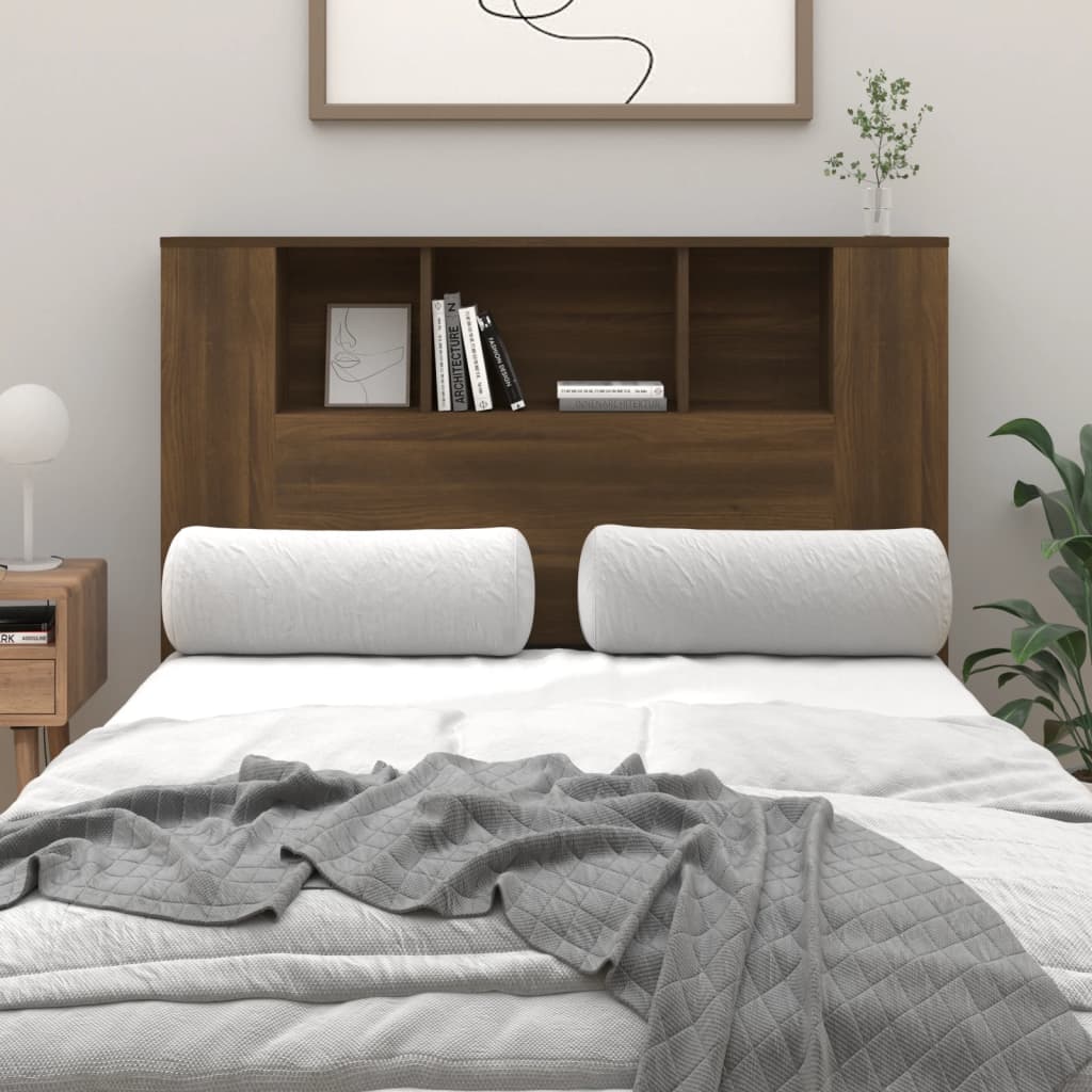 Headboard Cabinet | Brown Oak | Engineered Wood | Medium
