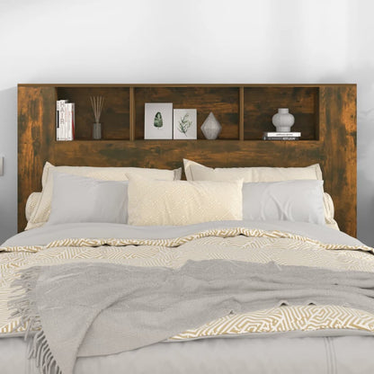 Headboard Cabinet | Smoked Oak | Engineered Wood | 160x18.5x104.5 cm