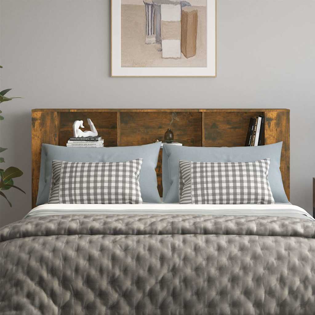 Headboard Cabinet Smoked Oak 180x18,5x104,5 cm