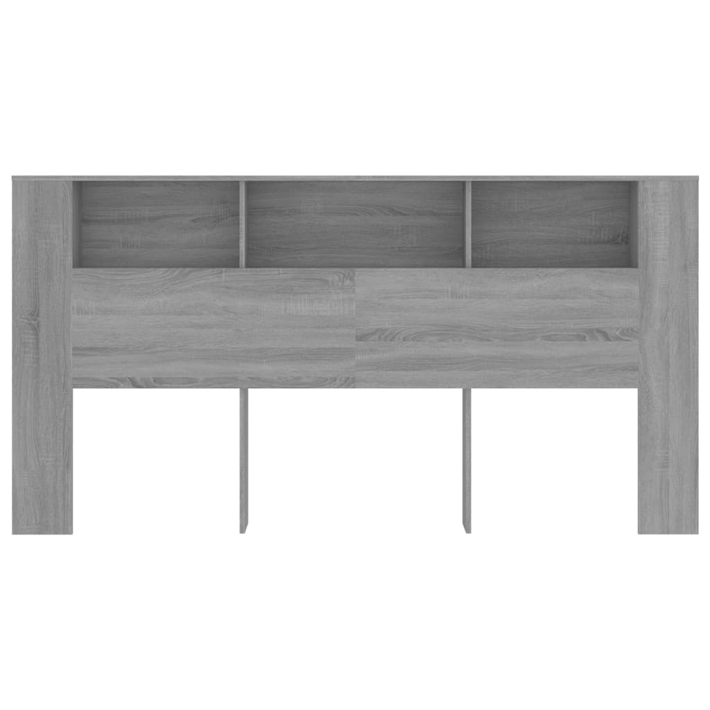 Headboard Cabinet | Grey Sonoma | Engineered Wood | 200x18.5x104.5