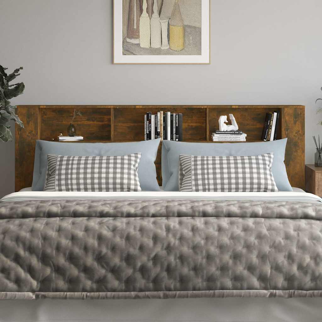 Headboard Cabinet Smoked Oak 220x18,5x104,5 cm