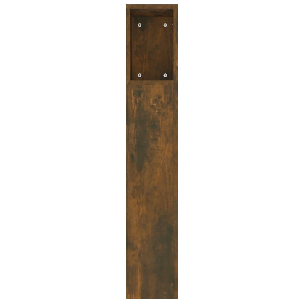 Headboard Cabinet | Smoked oak | Engineered wood | 220x18.5x104.5 cm
