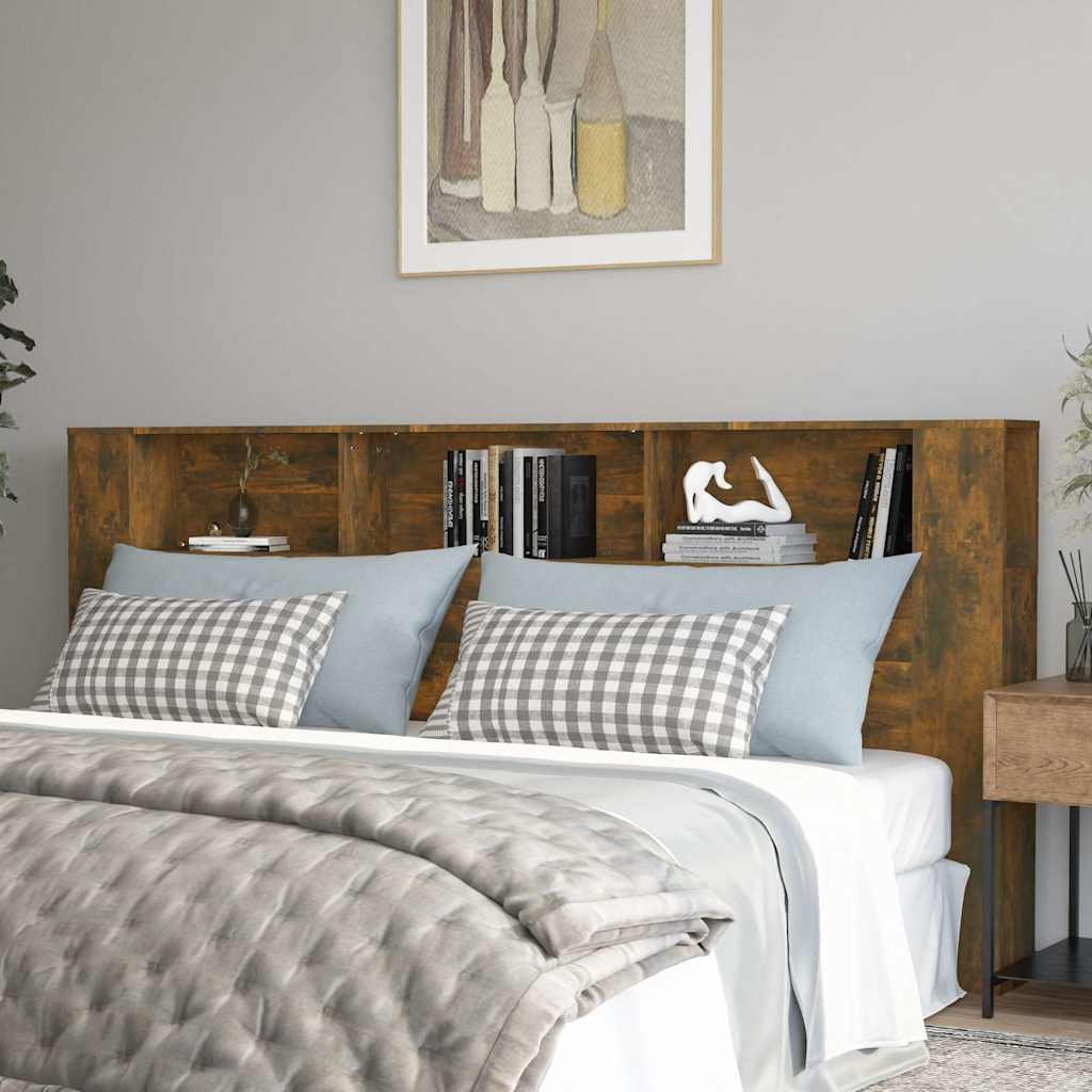 Headboard Cabinet Smoked Oak 220x18,5x104,5 cm