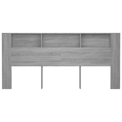 Headboard Cabinet | Grey sonoma | Engineered wood | Large
