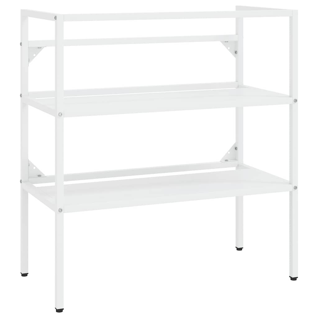 Bathroom Washbasin Frame with Built-in Basin White Iron