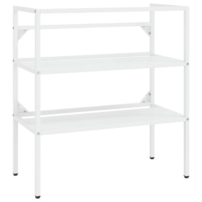 Bathroom Washbasin Frame with Built-in Basin White Iron