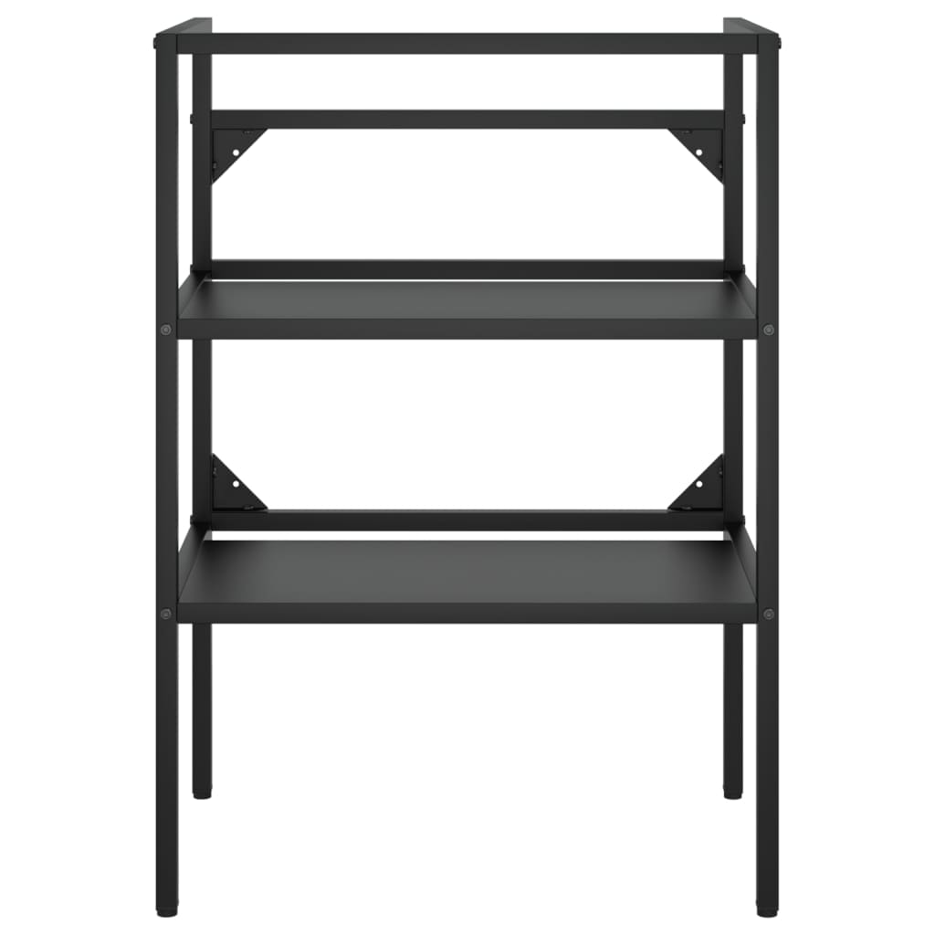 Bathroom Washbasin Frame with Built-in Basin Black Iron