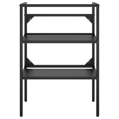 Bathroom Washbasin Frame with Built-in Basin Black Iron