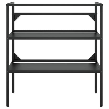 Bathroom Washbasin Frame with Built-in Basin Black Iron