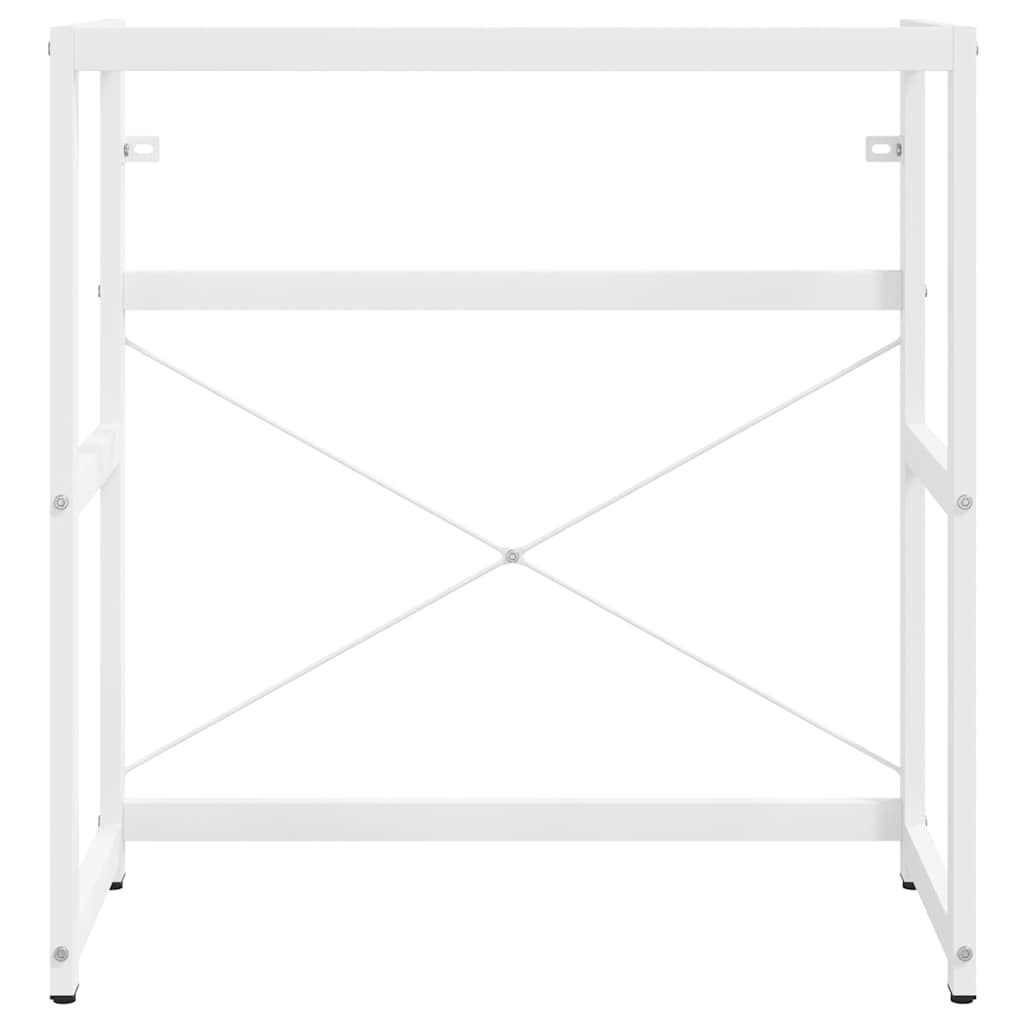 Bathroom Washbasin Frame with Built-in Basin White Iron