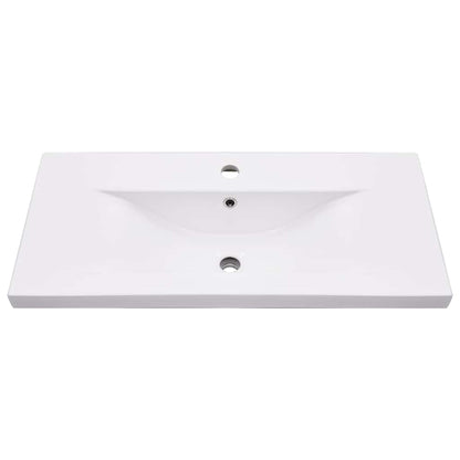 Bathroom Washbasin Frame with Built-in Basin White Iron