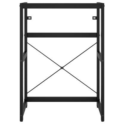 Bathroom Washbasin Frame with Built-in Basin Black Iron