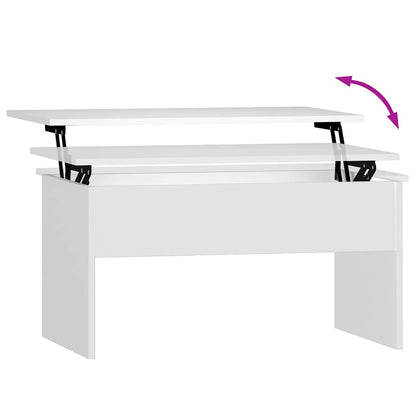 809638 vidaXL Coffee Table White 80x50,5x41,5 cm Engineered Wood