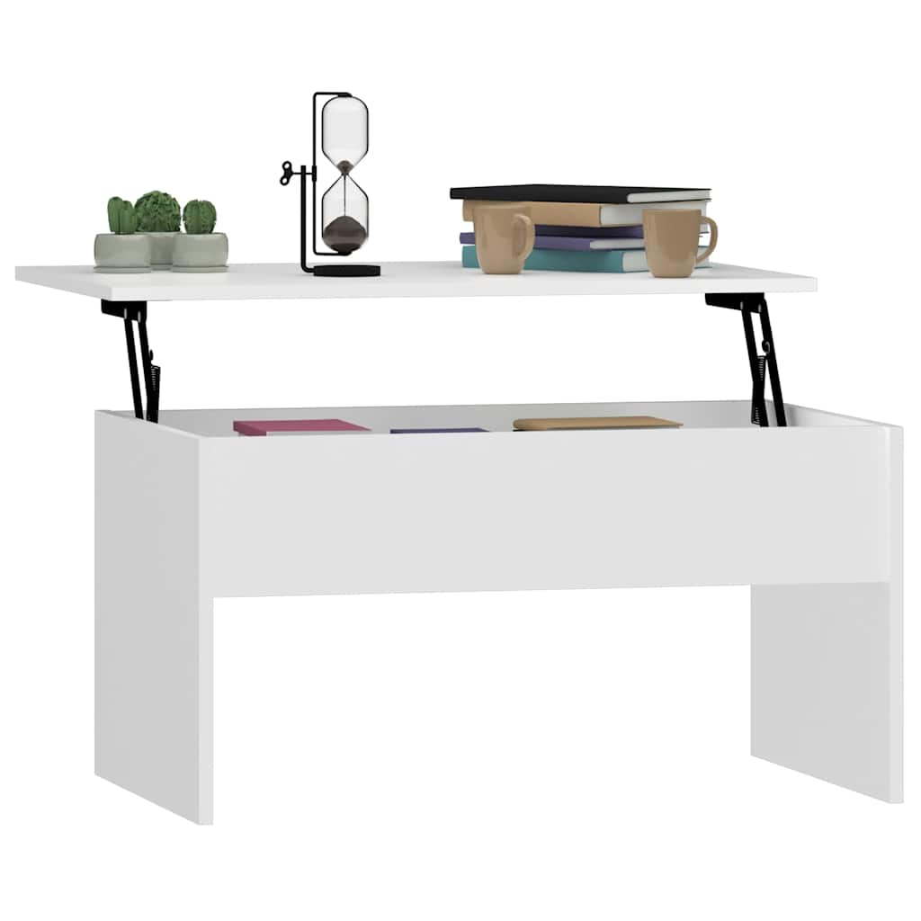Coffee Table White 80x50.5x41.5 cm Engineered Wood