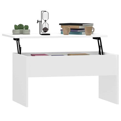 Coffee Table High Gloss White 80x50,5x41,5 cm Engineered Wood