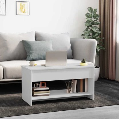 809647 vidaXL Coffee Table White 102x50x52,5 cm Engineered Wood