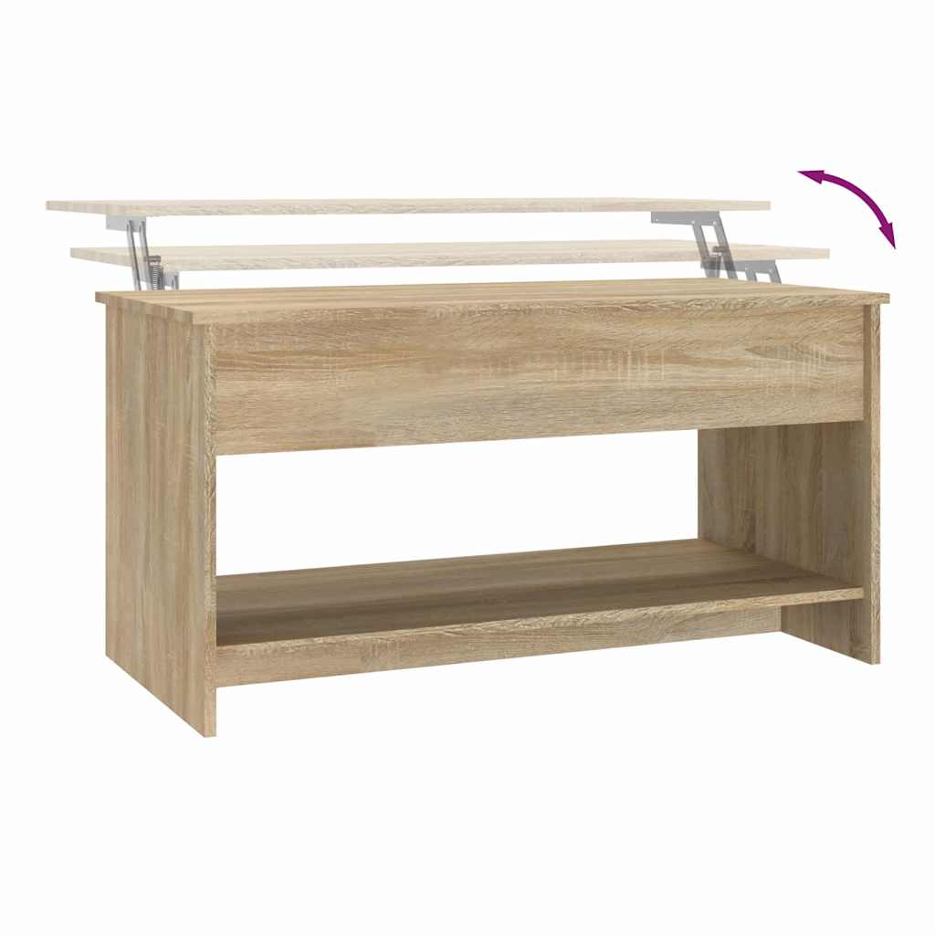 Coffee Table Sonoma Oak 102x50x52,5 cm Engineered Wood