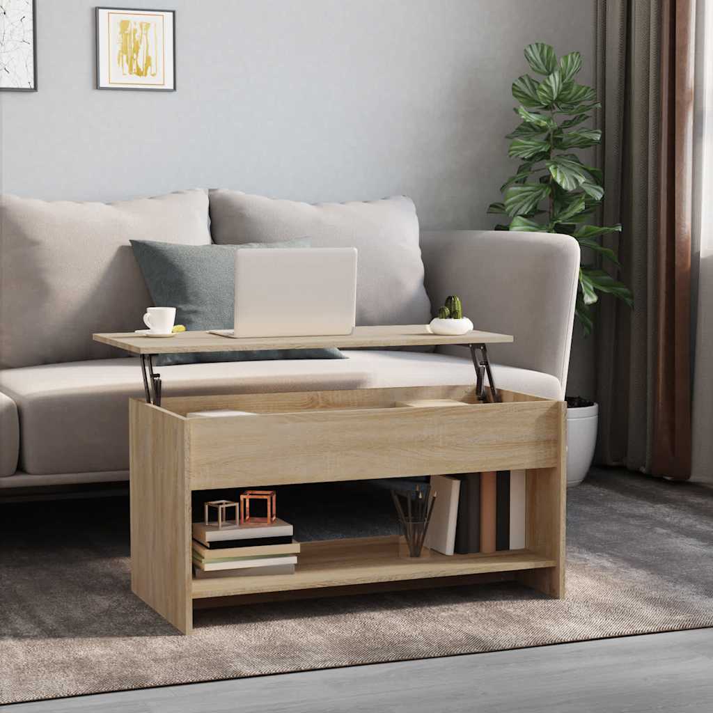 Coffee Table Sonoma Oak 102x50x52,5 cm Engineered Wood