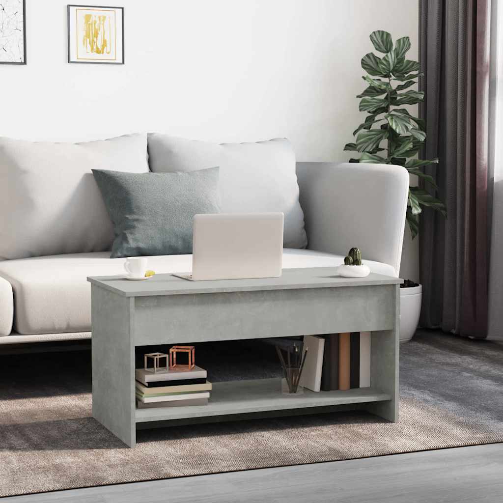 Coffee Table Concrete Grey 102x50x52.5 cm Engineered Wood