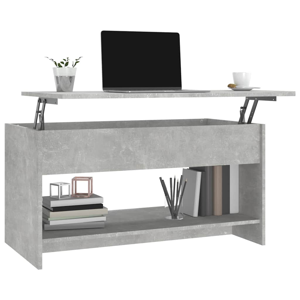 Coffee Table Concrete Grey 102x50x52.5 cm Engineered Wood