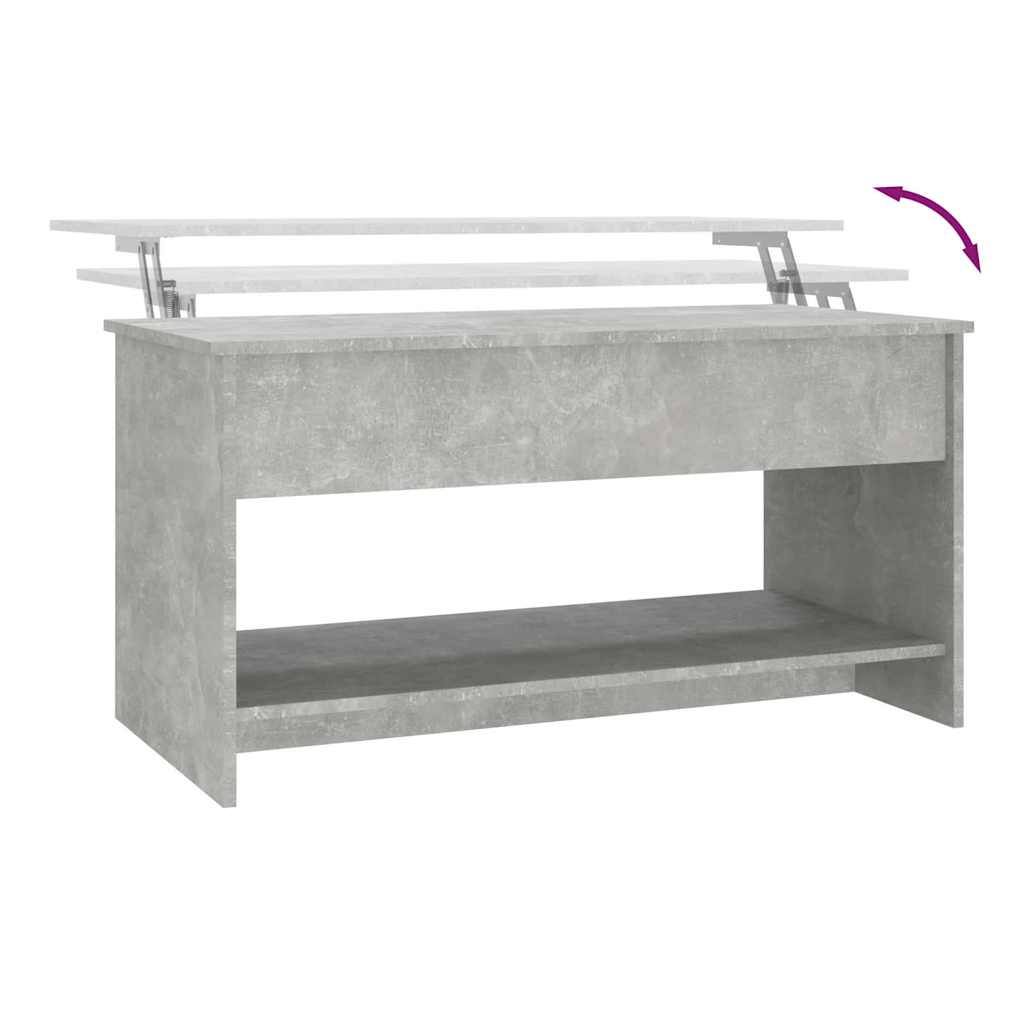 Coffee Table Concrete Grey 102x50x52.5 cm Engineered Wood