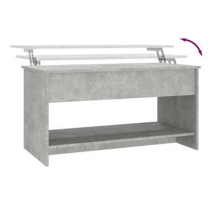 Coffee Table Concrete Grey 102x50x52.5 cm Engineered Wood
