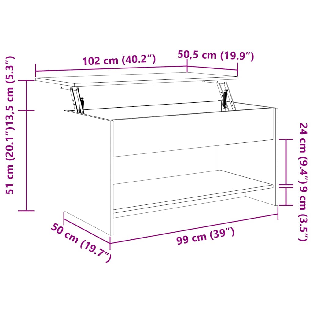 Coffee Table Concrete Grey 102x50x52.5 cm Engineered Wood