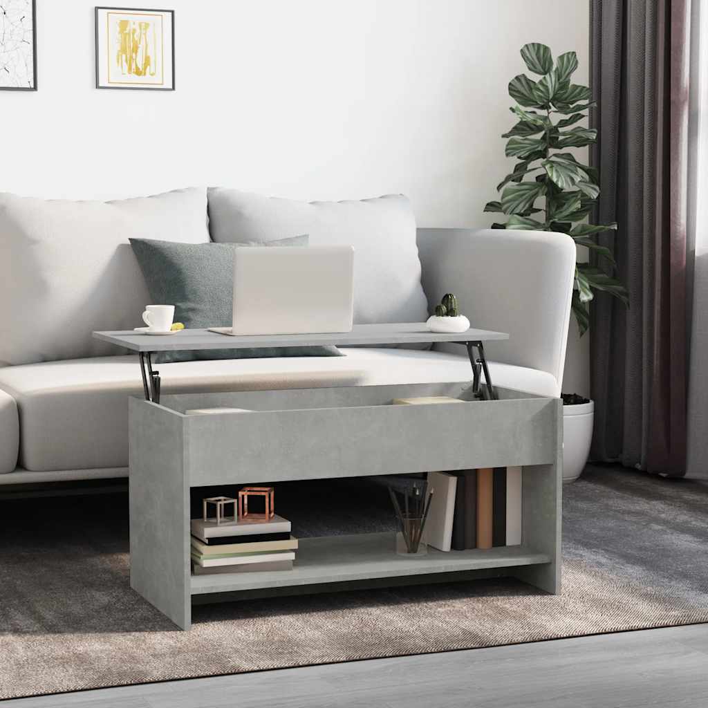 Coffee Table Concrete Grey 102x50x52.5 cm Engineered Wood
