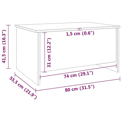 Coffee Table White 80x55,5x41,5 cm Engineered Wood