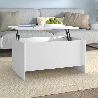 Coffee Table White 80x55,5x41,5 cm Engineered Wood