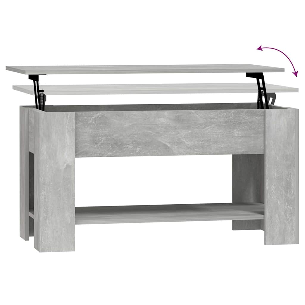 Coffee Table Concrete Grey 101x49x52 cm Engineered Wood