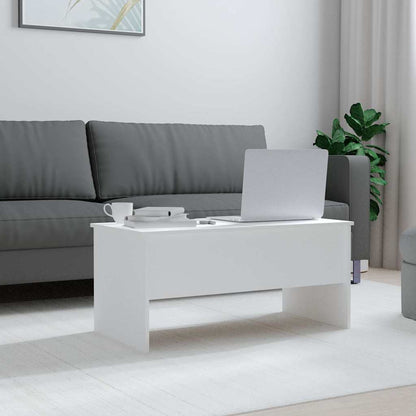 809719 vidaXL Coffee Table White 102x50,5x46,5 cm Engineered Wood