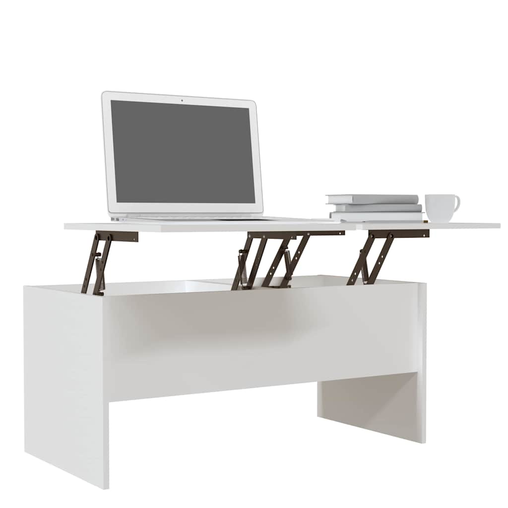 809719 vidaXL Coffee Table White 102x50,5x46,5 cm Engineered Wood