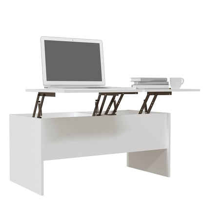 809719 vidaXL Coffee Table White 102x50,5x46,5 cm Engineered Wood