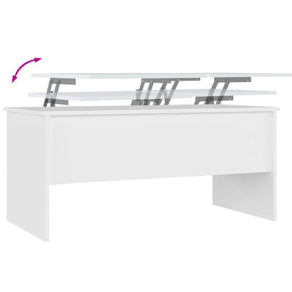 809719 vidaXL Coffee Table White 102x50,5x46,5 cm Engineered Wood