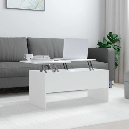 809719 vidaXL Coffee Table White 102x50,5x46,5 cm Engineered Wood
