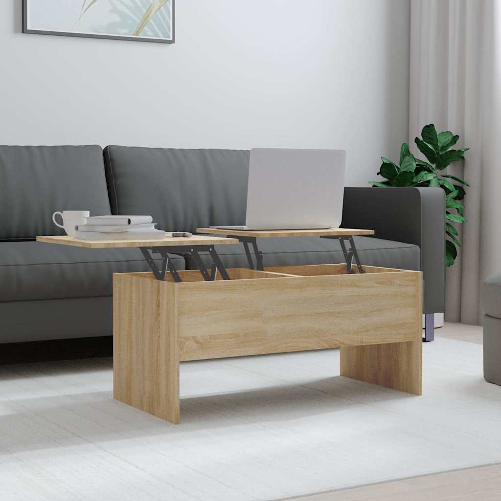 Coffee Table Sonoma Oak 102x50,5x46,5 cm Engineered Wood