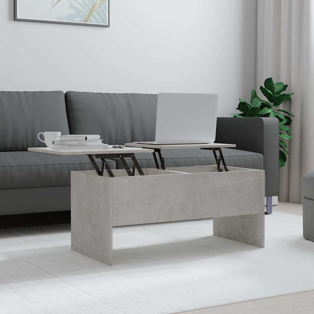 Coffee Table Concrete Grey 102x50,5x46,5 cm Engineered Wood