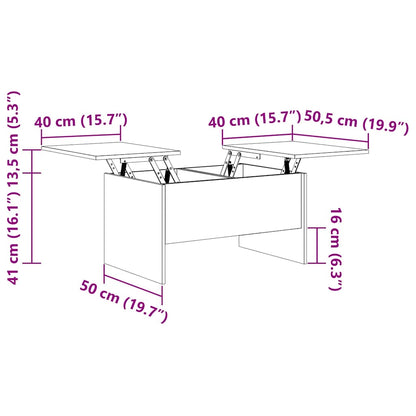 Coffee Table Black 80x50x42,5 cm Engineered Wood